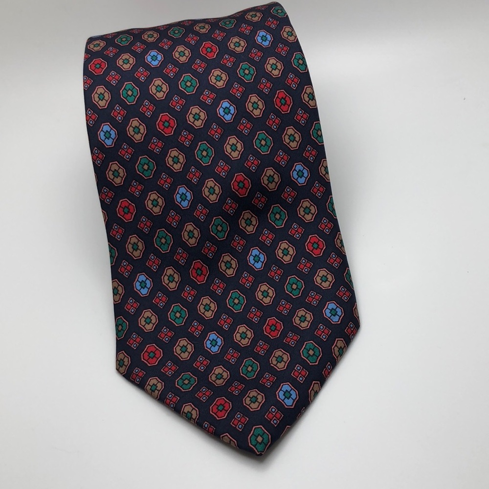 Fabris Venezia Silk Tie. Made in Italy. Stained glass mosaic pattern